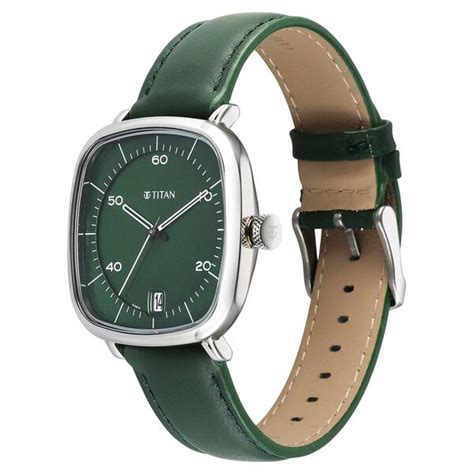 Buy Online Titan Neo Curve Quartz Analog with Date Green Dial Stainless ...