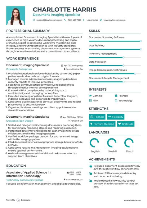 10+ Document Imaging Specialist Resume Samples & Templates for 2025