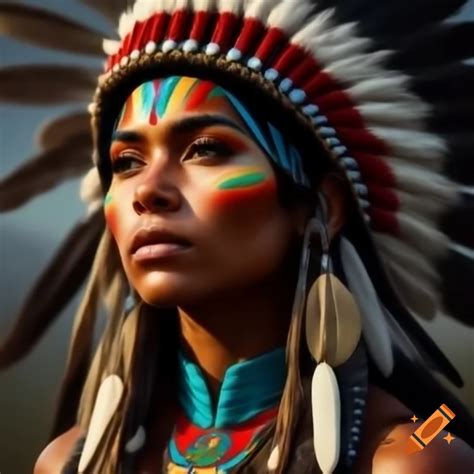 Portrait of a native afro american woman on Craiyon