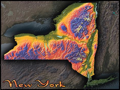 Nyc Elevation Map USA State Of New York Topographic Map 3D Terrain