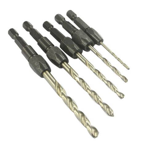 5-in-1 Stainless Steel Drill Bits Cutting Tools Set - Black + Silver (5 ...