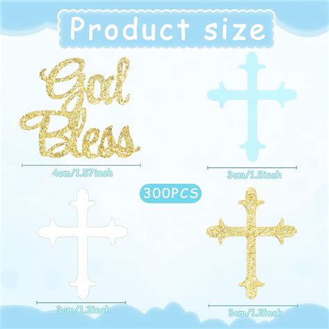 Buy 300 Pieces Glitter Cross Confetti God Bless Confetti Table Confetti ...