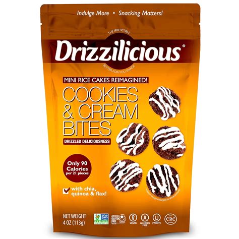 Amazon.com: Drizzilicious Mini Flavored Rice Cakes Cookies & Cream - Rice Crisps, Healthy Snack ... - where to buy drizzilicious rice cakes