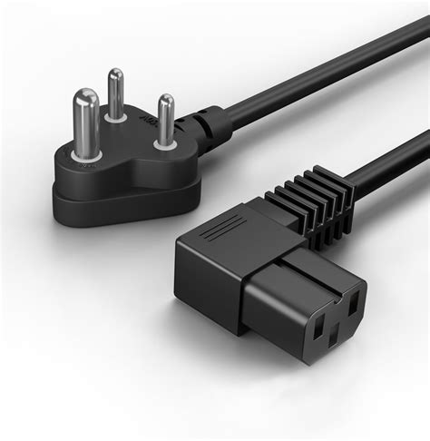 Buy FEDUS 1.8 Meter 90 Degree L Shape 3 Pin Computer Power Cable Cord ...