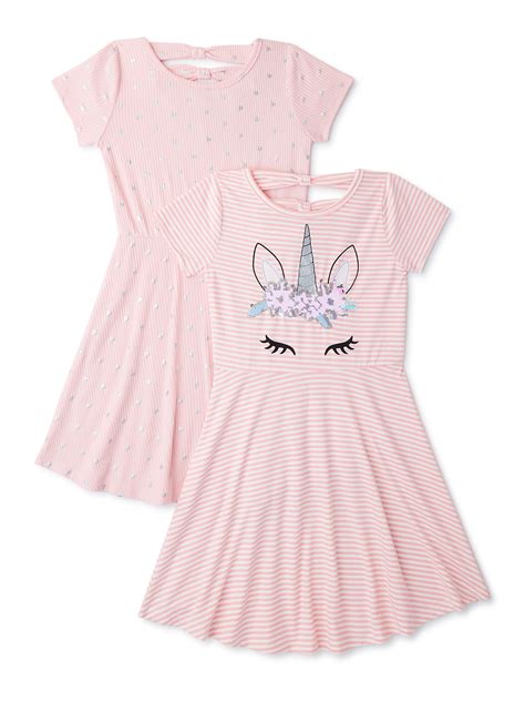 Buy Btween Girls’ Flip Sequin Dresses with Matching Scrunchie, 2-Pack ...