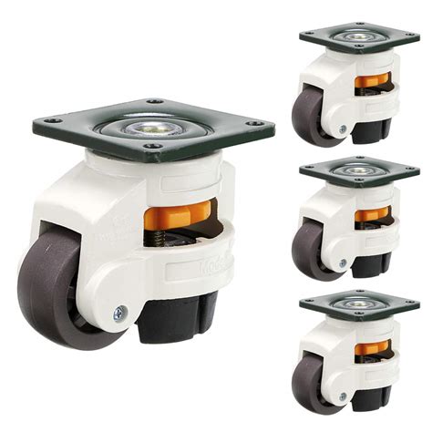 Buy Skelang 4 Pcs 40F Leveling Machine Caster, Top Plate Leveling Wheel ...