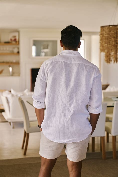Mens Linen Shirt | White – Hannah Lavery