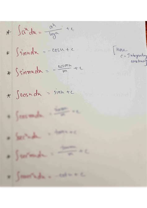 Image result for Indefinite Integration Rules