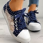 Charming Blue Lace-Up Sneakers with Floral Lace Detail - Stylish Women ...