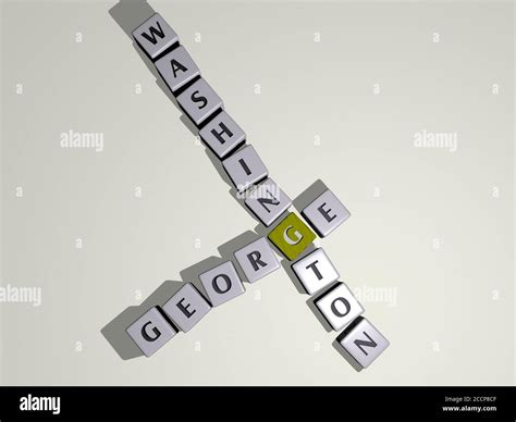 george washington crossword by cubic dice letters, 3D illustration ...