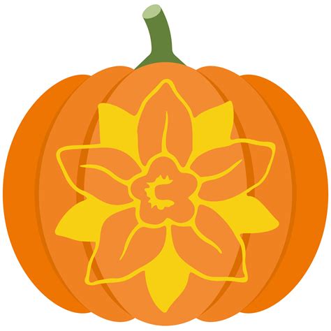 Flower Pumpkin Stencil | Free Printable Papercraft Templates
