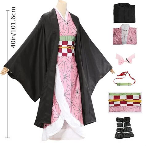 Kamado Nezuko Anime Cosplay Costume Outfits Japanese Traditional Kimono ...