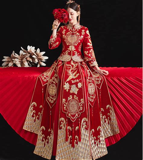 Traditional Chinese Bridal Red Wedding Xiuhe Dress 有凤来仪 | Etsy