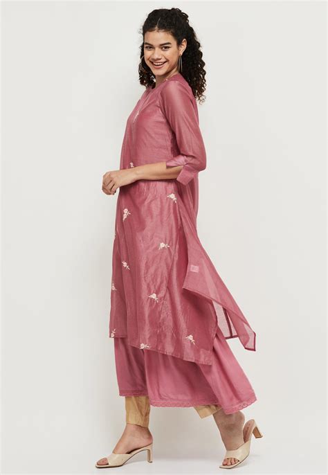 Buy Women Floral Embroidered Layered Asymmetric Kurta Online at just Rs ...