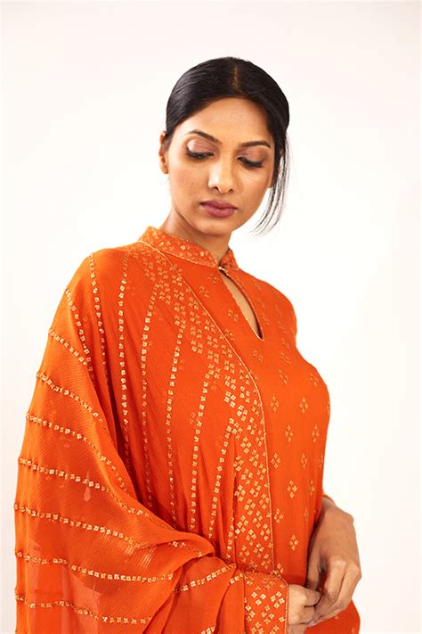 Gharara Set with Bandini inspired gold sequins – Nakul Sen