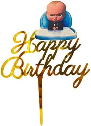 Balloonistics Acrylic Boss Baby Happy Birthday Cake Topper Cake Topper ...