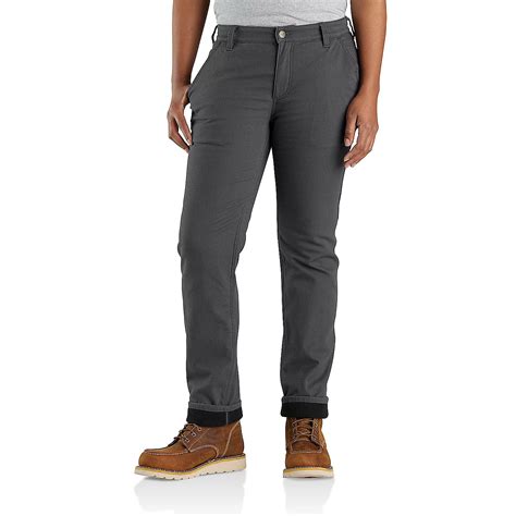 Carhartt Women's Rugged Flex Relaxed Fit Canvas Fleece Lined Work Pants ...