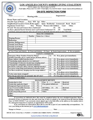 Fillable Online Home inspection form - The Sober Living Network Fax ...