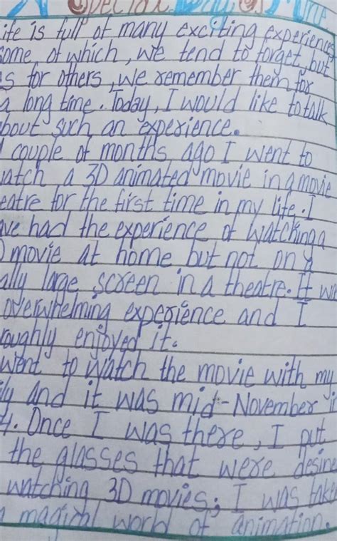 Grade 9 essay holiday i’ll never forget - Brainly.in