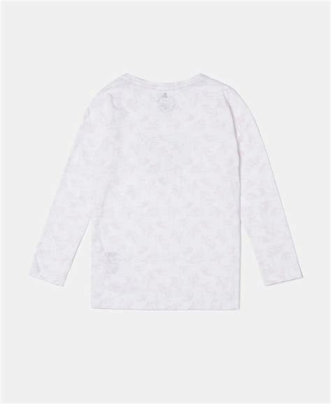 Buy Girl's Super Combed Cotton Printed Full Sleeve T-Shirt - White ...