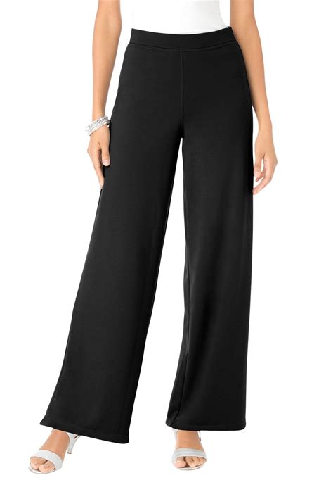 Roaman's Plus Size Women's Ultimate Ponte Wide-Leg Pant, Comfortable ...