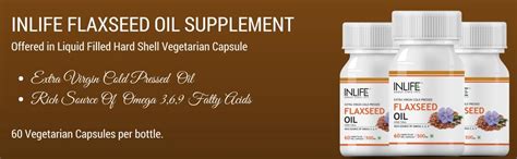 INLIFE Flaxseed Oil (Omega 3 6 9) Fatty Acid Supplement (Quick Release ...