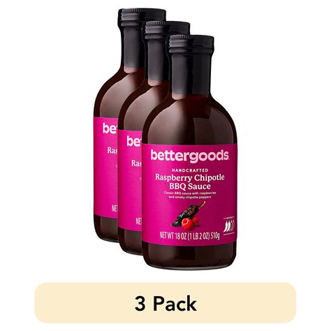 (3 pack) bettergoods Raspberry Chipotle BBQ Sauce, 18 oz - Walmart.com