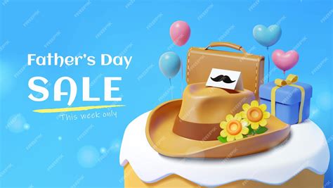 Premium Vector | 3d fathers day sales banner design