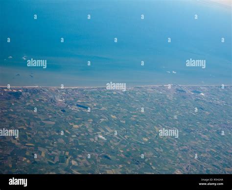 Aerial view of Belgium coast Stock Photo - Alamy