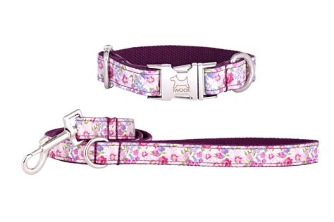 PINK BLOSSOM Designer Dog Collar and Lead set by IWOOF.com™ in Designer ...