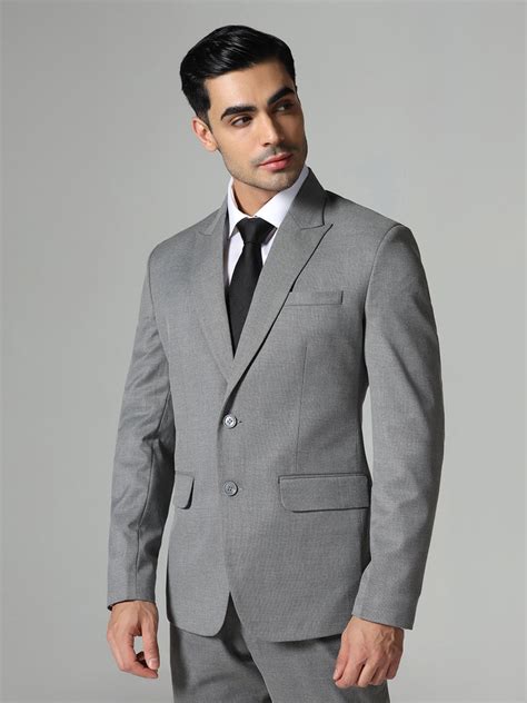 Dark Grey Men Notch Lapel Suit – Tahvo India