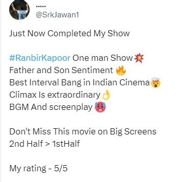 'Animal' X reviews: Fans call Ranbir Kapoor's film 'blockbuster ...