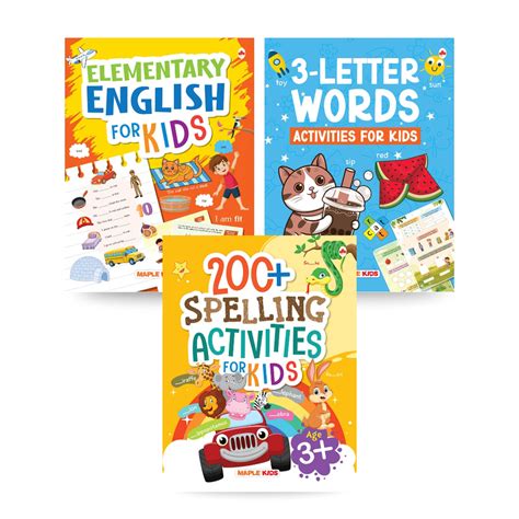 Activity Books (Set of 3 Books) - Elementary English, 3-Letter Words ...