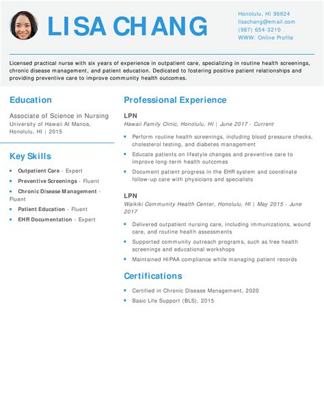 25 Best Licensed Practical Nurse (LPN) Resume Templates and Examples ...