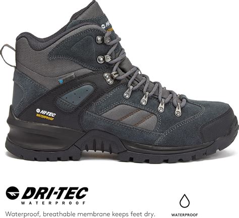 Buy HI-TEC Black Rock WP Mid Men's Waterproof Hiking Boots, Lightweight ...