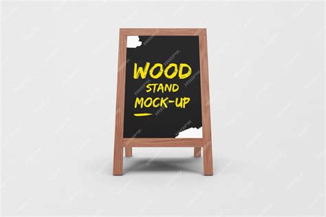 Premium PSD | Wooden Stand Mockup Template Design PSD