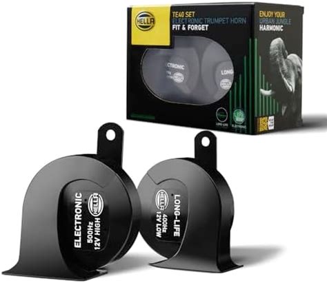 Hella 007728883 Chrome Trumpet Horn Set ( 12V,400/500 Hz,105 -118 dB ...