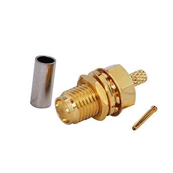 5pcs Rf Wire Coaxial Cable Terminal Copper Alloy Connector SMA Jack ...