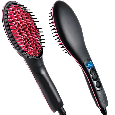 Amazon.com : Simply Straight Ceramic Hair Straightening Brush, Black ...