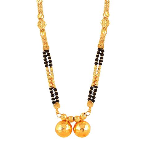 Buy MEENAZ 2 Vati Wati Mangalsutra For Women Girls Temple South Indian ...