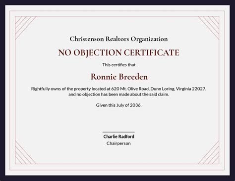 Free No Objection Certificate Word Templates, 9+ Download | Template.net