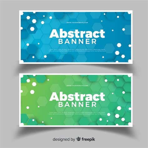 Abstract banners with colorful shapes | Free Vector