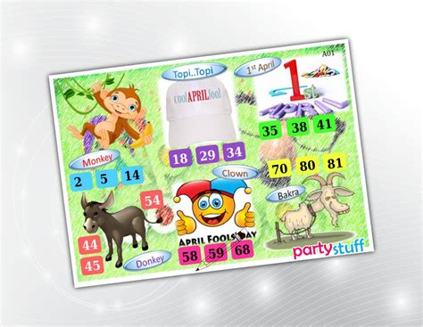 PartyStuff April Fool Theme Tambola Housie Tickets - April Fools Day ...