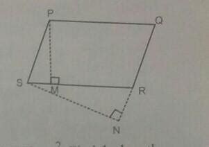 pqrs is a parallelogram pm is altitudes on base sr. sn is altitude on ...
