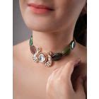 Gold Toned Handcrafted Brass Kundan Stud Earrings