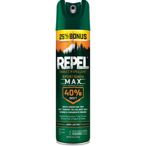 Repel Sportsmen Max Formula Insect Repellent Aerosol Spray, 40% DEET, 8 ...