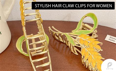 PALAY® Hair Claw Clips for Women, Gold Wheat Large Clutcher for Women ...