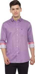 Allen Solly Men Printed Casual Purple Shirt - Buy Allen Solly Men ...