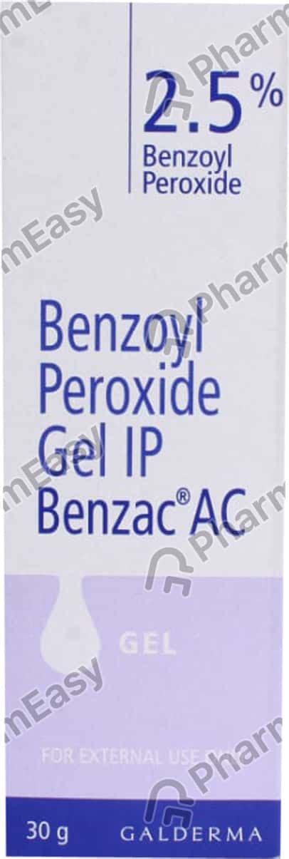 Benzac Ac 2.5 %W/W Gel (30): Uses, Side Effects, Price & Dosage | PharmEasy