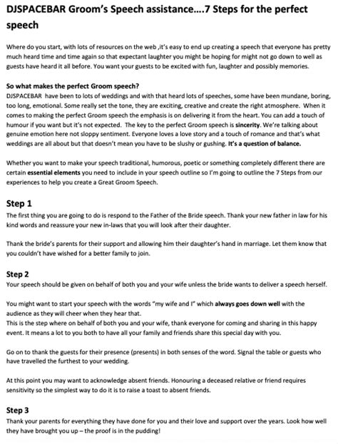 Wedding Speech Template 2024 (FREE Template)